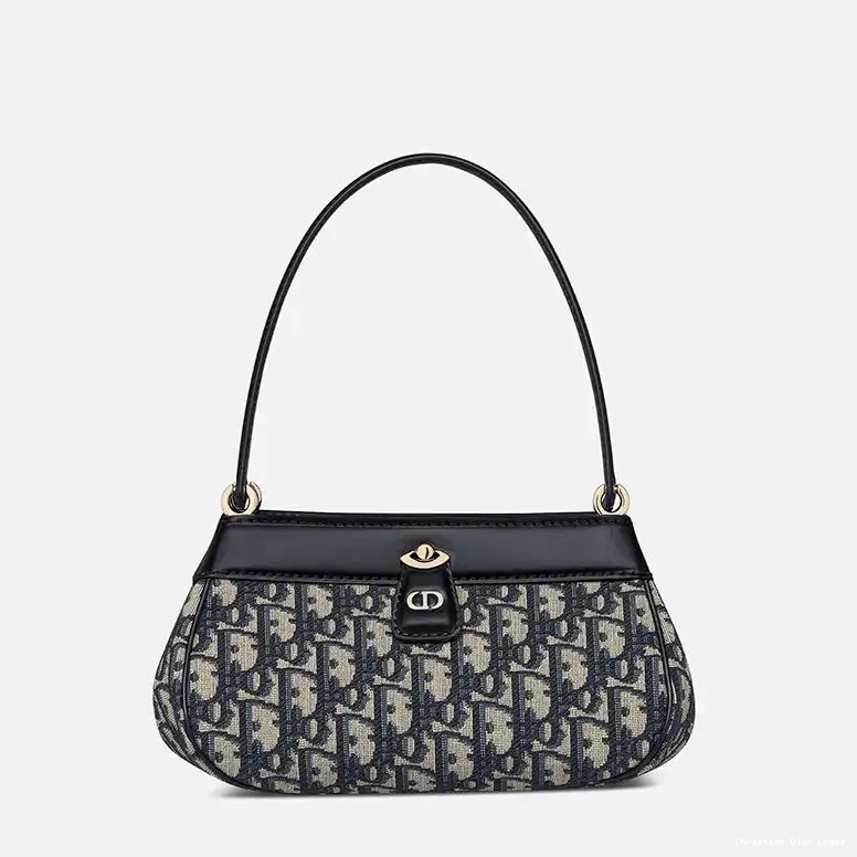 Key Canvas Blue Motif Bag Oblique Dior Small 0423 Luxury